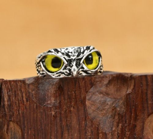 Creative Silver Owl Ring — Lucky Charm for Women, Bold Style for Men — Ins-Inspired Silver Jewelry — Non-Fading, Vintage-Style Silver Accessory