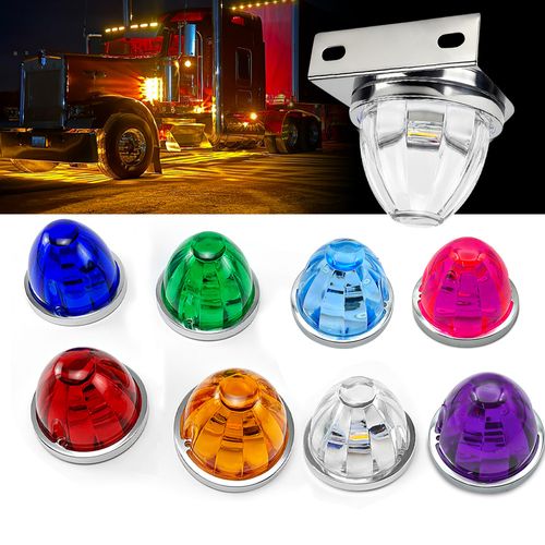 🔥Hot Seller🔥 COD！Cross-Border Plastic Watermelon-Shaped LED Truck Side Lights (Constant On + Strobe) RGB Truck Parking Lights, Indicator Lights, and Chassis Lights