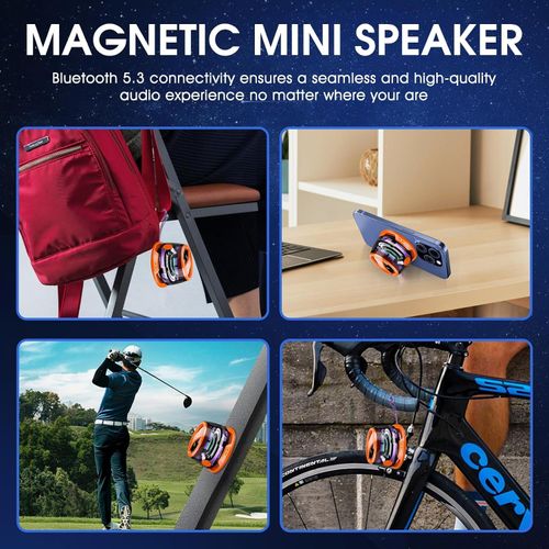 🔥Hot Seller🔥 COD！G200 Magnetic Bluetooth Speaker Mini, 9-Core Magnet for Metal Surfaces, 40mm Driver with Bass & RGB Light, 7H Playtime IPX5 Waterproof, Phone Stand for Camping & Home Gifts.
