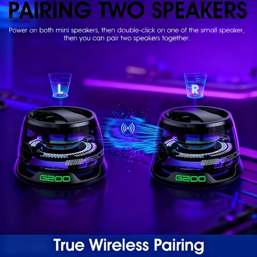 🔥Hot Seller🔥 COD！G200 Magnetic Bluetooth Speaker Mini, 9-Core Magnet for Metal Surfaces, 40mm Driver with Bass & RGB Light, 7H Playtime IPX5 Waterproof, Phone Stand for Camping & Home Gifts.