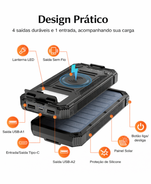Carregador Portátil E-1   30.000 mAh