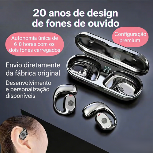 Auriculares Bluetooth Sem Fio com Caixa Digital – Som Forte e Bateria Durável