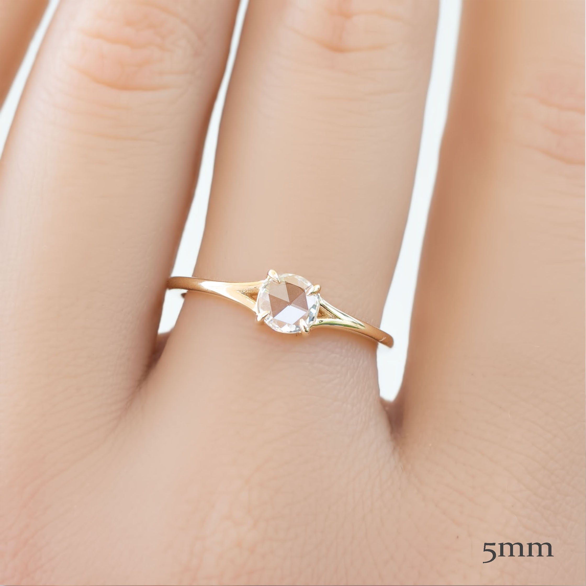 Kylie Ring, 0.27ct Rose Cut Diamond, 14k Yellow Gold (One of a kind)