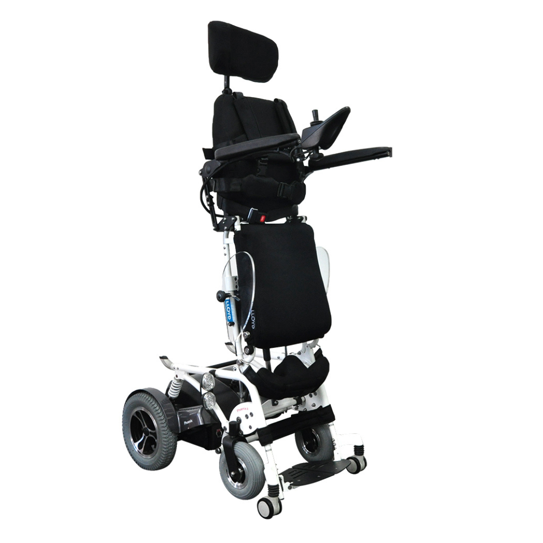 Powered Electric Wheelchairs Australia  Foldawheel Phoenix II Electric Standing Power Wheelchair with Recline and 18.5 Mile Range