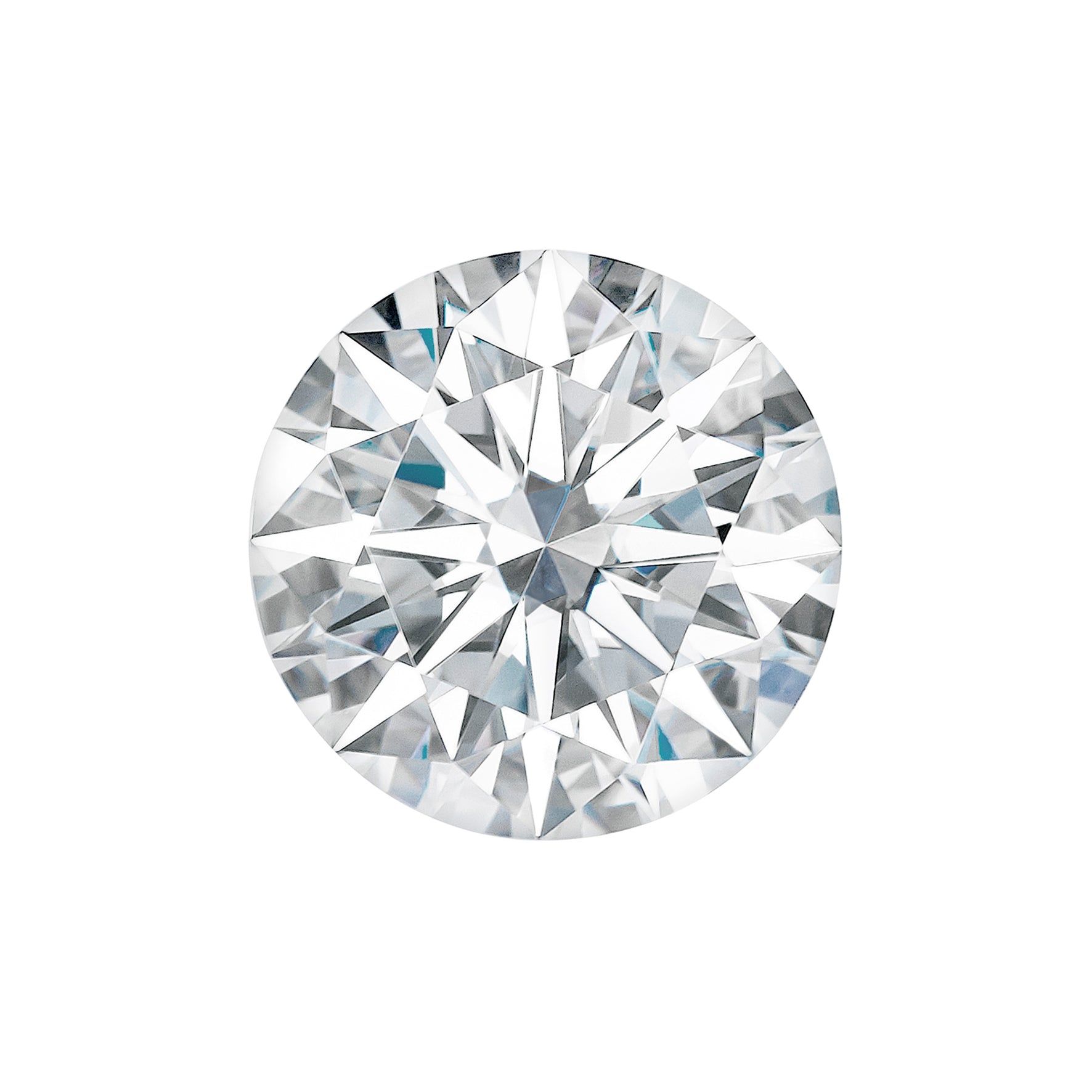 Moissanite 1.92CTW DEW Round Near-Colorless Hearts & Arrows Moissanite