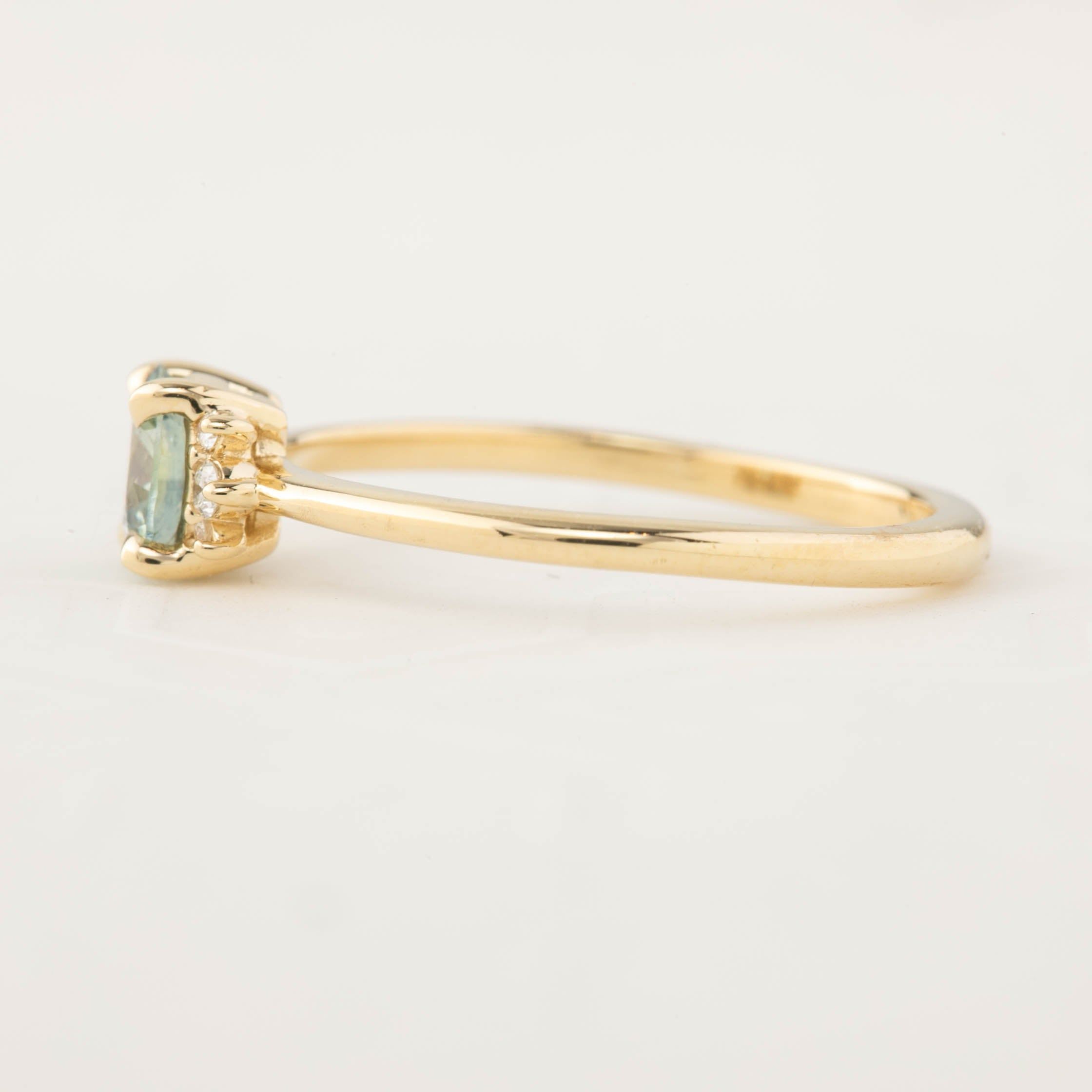 Lena Ring - 0.65ct Light Mint Green Montana Sapphire (one of a kind)