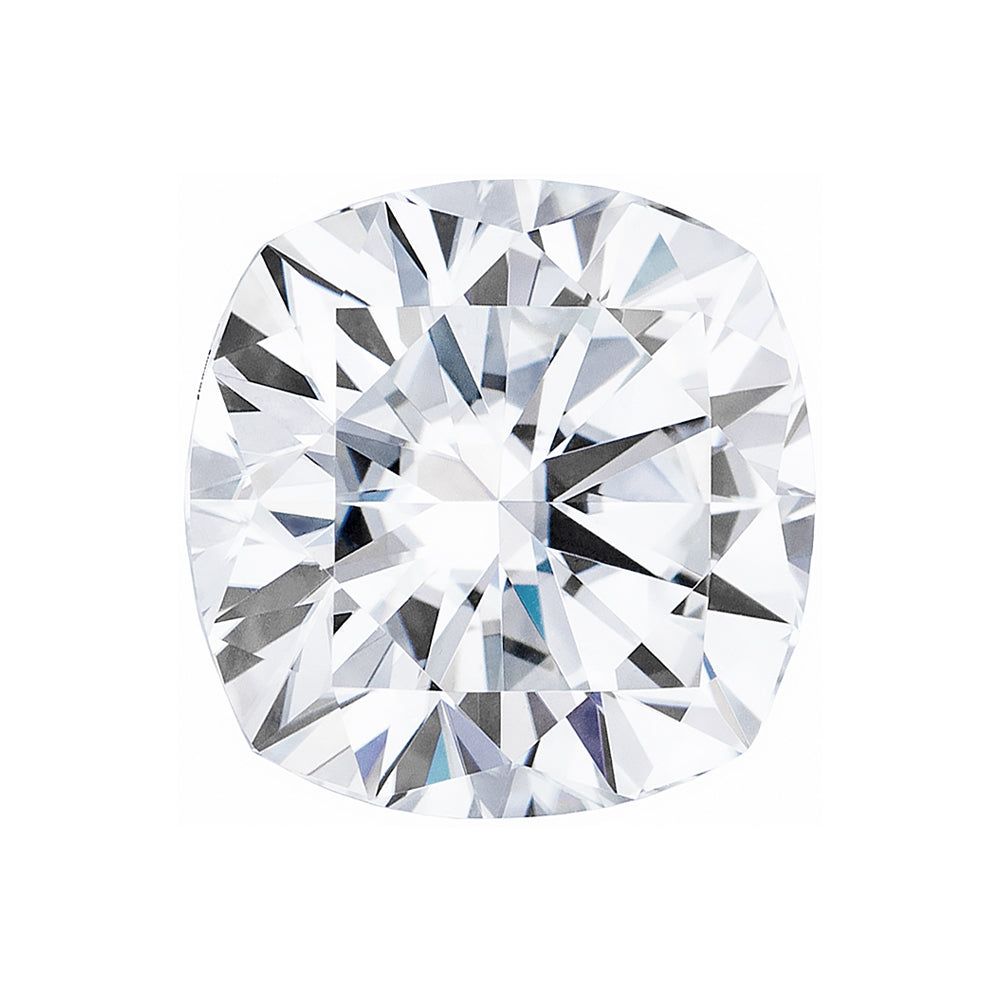 Moissanite 3.97CTW DEW Cushion Near-Colorless Hearts & Arrows Moissanite