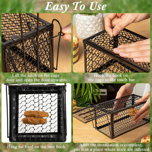 Solid Performance Humane Mouse Trap Cage High Cost-Effective Indoor Outdoor Use Reusable Rodent Control Solution Pest Capture