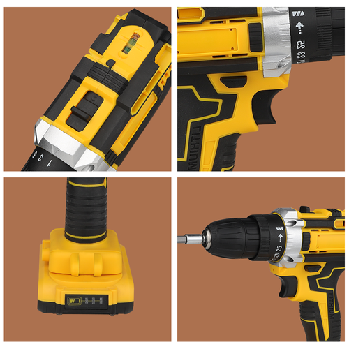 21V Cordless Lithium-Ion Impact Drill Household Portable High-Power Rechargeable Cordless Drill & Screwdriver