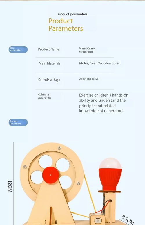 🔬 Hand-Crank Generator Science Experiment Kit - DIY STEM Educational Toy for Kids & Students