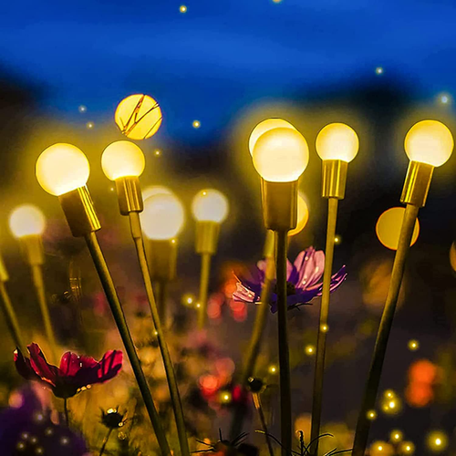 SolarPowered Lawn LightsWind-Activated Firefly Lights LED Outdoor Garden Courtyard Ground-Stake Lights  Waterproof Outdoor Camping Lights