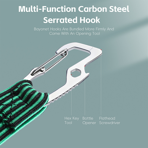 Motorcycle & Bicycle Hooks, Cargo Tie-Down Straps, and Elastic Bungee Cords