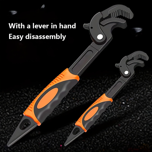 Large-Jaw Adjustable Wrench — Self-Locking, Quick-Opening Pipe Wrench