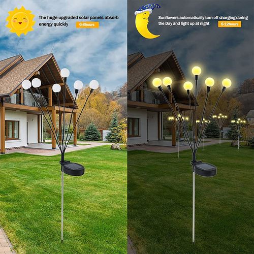 SolarPowered Lawn LightsWind-Activated Firefly Lights LED Outdoor Garden Courtyard Ground-Stake Lights  Waterproof Outdoor Camping Lights