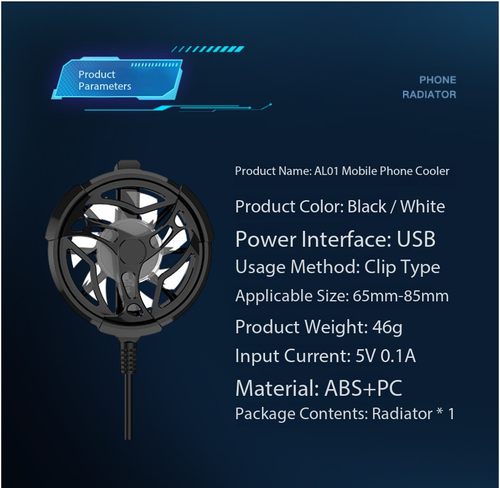 Semiconductor TEC Phone Cooler with Clip-On Design - Instant Cooling Gaming Radiator & Turbo Fan Accessory