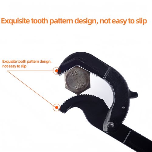 Large-Jaw Adjustable Wrench — Self-Locking, Quick-Opening Pipe Wrench