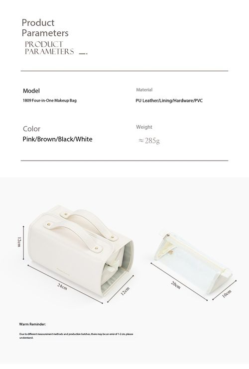 2026 New 4-in-1 Detachable Foldable Makeup Bag - Large Capacity Travel Cosmetic Organizer for Kenyan Women