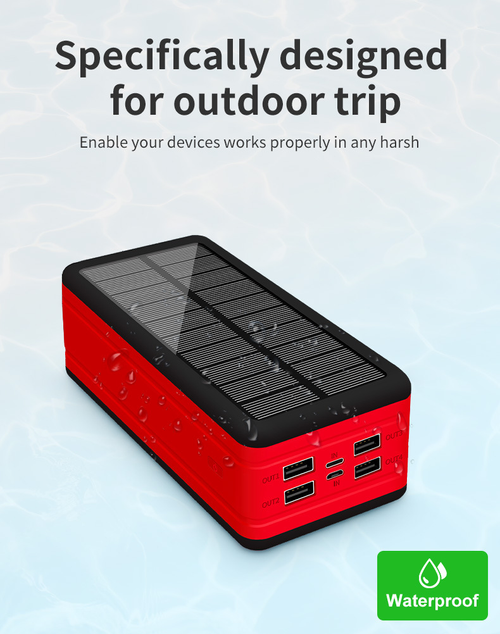 50000mAh Large Capacity Solar Wireless Power Bank with LED Camping Lantern - Fast Charge Outdoor Portable Charger (Private Mold)