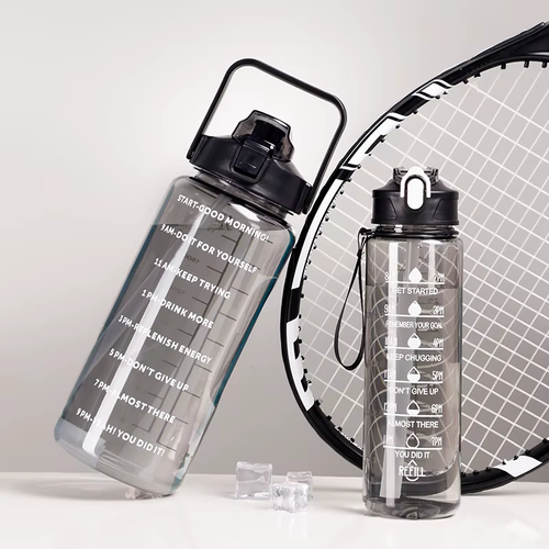 Large-Capacity Sports Water Bottle with Straw