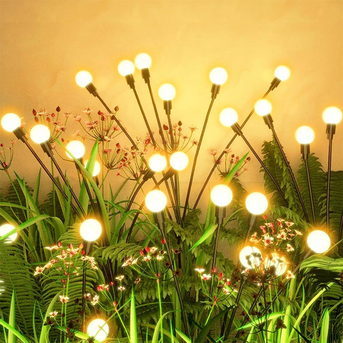 SolarPowered Lawn LightsWind-Activated Firefly Lights LED Outdoor Garden Courtyard Ground-Stake Lights  Waterproof Outdoor Camping Lights
