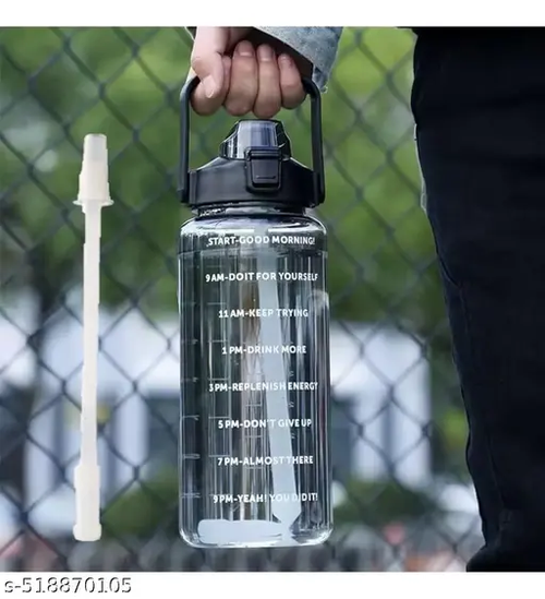 Large-Capacity Sports Water Bottle with Straw