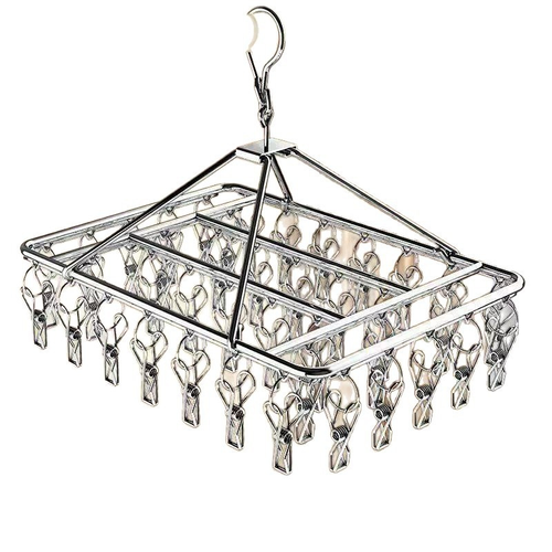 Stainless Steel Drying Rack: Multifunctional Clips for Hanging Socks, Underwear, and Clothing (Household Use)