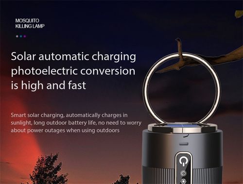 Eco-Friendly Solar Powered Mosquito Trap with USB Backup - Dual Charge Insect Killer Lamp Kenya