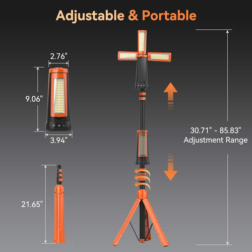 New Stand-Mounted Camping Light — Long-Lasting, High-Brightness, Multifunctional, Foldable Ideal for Camping, Market Stalls, and Work Tasks