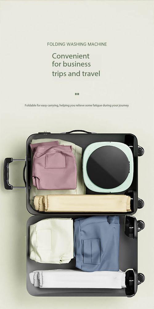 8L Compact Foldable Washer with Spin Dry - Perfect for Student Dorm, Travel, Camping & Baby Care