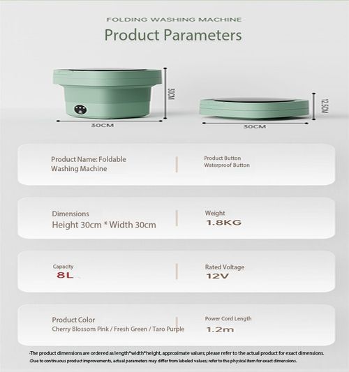 8L Compact Foldable Washer with Spin Dry - Perfect for Student Dorm, Travel, Camping & Baby Care
