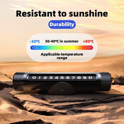 3-in-1 Aviation-Grade Alloy Temporary Parking Plate: Safety Hammer, Window Breaker, Seatbelt Cutter, and Portable Car Sign