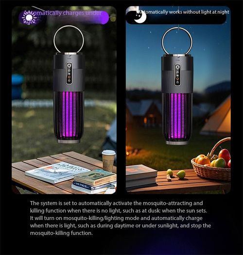 Eco-Friendly Solar Powered Mosquito Trap with USB Backup - Dual Charge Insect Killer Lamp Kenya