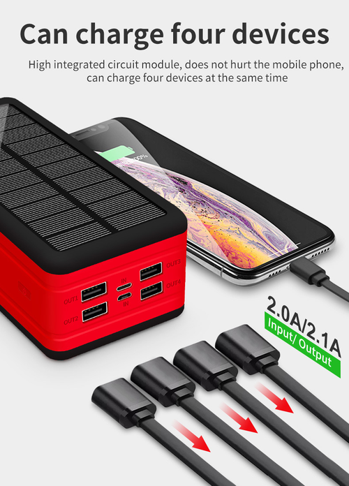 50000mAh Large Capacity Solar Wireless Power Bank with LED Camping Lantern - Fast Charge Outdoor Portable Charger (Private Mold)