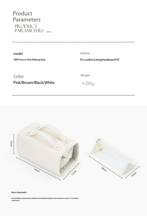 2026 New 4-in-1 Detachable Foldable Makeup Bag - Large Capacity Travel Cosmetic Organizer for Kenyan Women