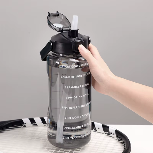 Large-Capacity Sports Water Bottle with Straw