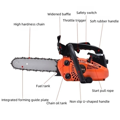 Model 2500 Single-Handed Mini Chainsaw: Compact Household Firewood-Splitting Tool—High-Power Gasoline-Powered Outdoor & Home Cutting and Logging Saw