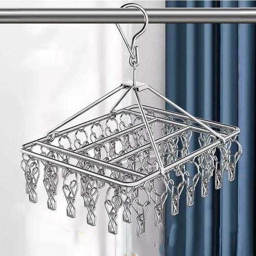 Stainless Steel Drying Rack: Multifunctional Clips for Hanging Socks, Underwear, and Clothing (Household Use)