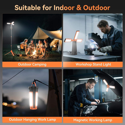 New Stand-Mounted Camping Light — Long-Lasting, High-Brightness, Multifunctional, Foldable Ideal for Camping, Market Stalls, and Work Tasks