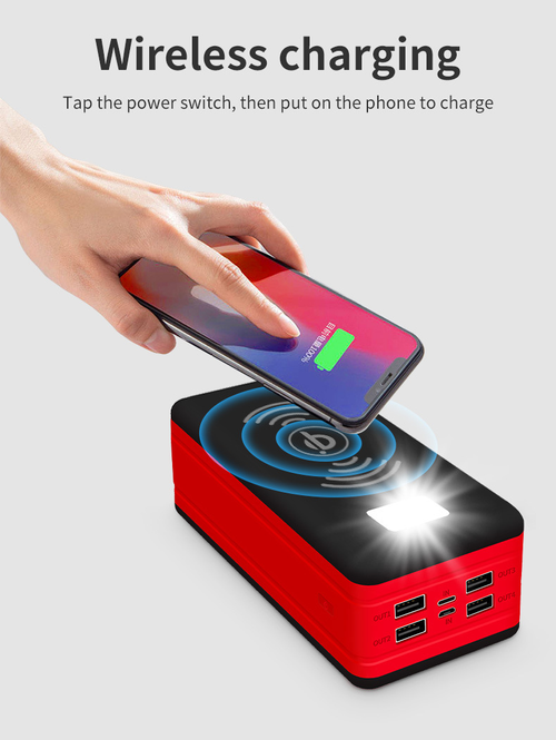 50000mAh Large Capacity Solar Wireless Power Bank with LED Camping Lantern - Fast Charge Outdoor Portable Charger (Private Mold)