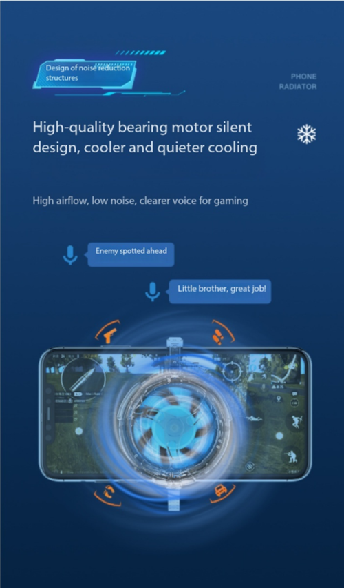 Semiconductor TEC Phone Cooler with Clip-On Design - Instant Cooling Gaming Radiator & Turbo Fan Accessory