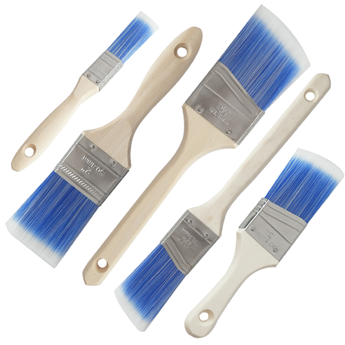 Paint Brushes 6 Pack Treated Wood Handle for Walls Furniture & Stains 1 1.5 2 2.5 Inch Versatile Easy Application Smooth Even Finishes
