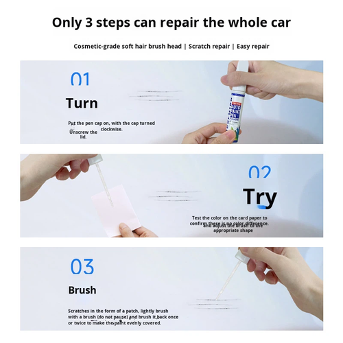 Car Scratch Repair Pen — Waterproof, Fade-Resistant, Non-Yellowing — (Black, White, Silver) — Touch-Up Paint Pen