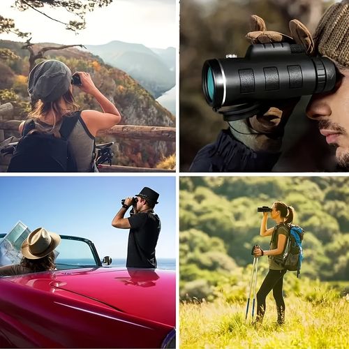 1 x 10X40 single tube telescope with manual focusing - High magnification of 10 times and a 40mm large aperture objective lens, suitable for bird watching, camping, hiking, sports, and traveling - Compact and portable design, durable and sturdy, ideal gift