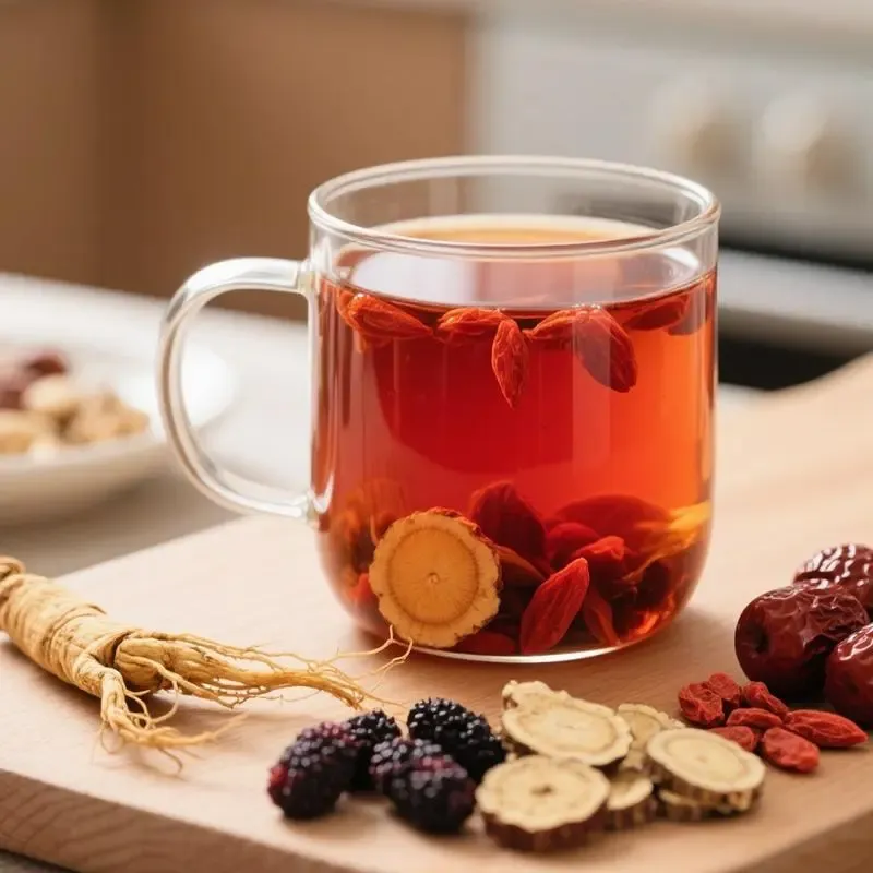 Kidney Tea Formula Ginseng Eight Treasures Tea Organic Kidney Traditional Kidney Cleansing Tea Cleanse Tea Ginseng Red Date Natural Chinese Herbal Tea Bags For Men Women healthy cleanse detox tea