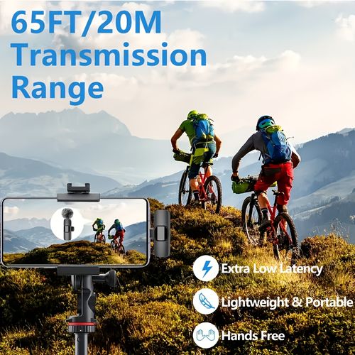 Wireless lapel microphone, suitable for iPhone, iPhone 15, Android, iPad. Professional recording wireless microphone. Lapel microphone, used for recording interview videos and podcasts - Black New Year's Gift, a gift for him.