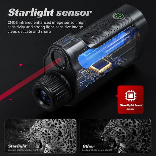 5W high power infrared night vision device, 10 digital zoom, 2 inch high definition display, starlight sensor, 800-meter range, USB battery power supply, compass, adjustable optical system   compact and durable design, suitable for hunting, camping, wildlife observation, outdoor monitoring equipment