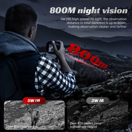 5W high power infrared night vision device, 10 digital zoom, 2 inch high definition display, starlight sensor, 800-meter range, USB battery power supply, compass, adjustable optical system   compact and durable design, suitable for hunting, camping, wildlife observation, outdoor monitoring equipment