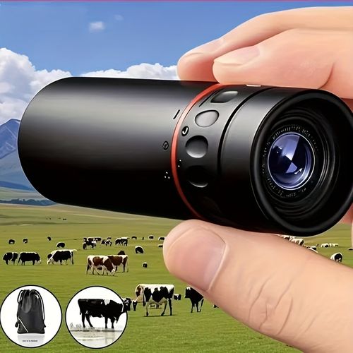 10x25 Ultra-High Definition Long-Distance Adult Single-Distance Telescope. 10X Mini Compact - Comes with storage bag and hanging rope. Durable telescope for hiking. Ideal for outdoor adventures, camping, watching games. Perfect birthday gift.