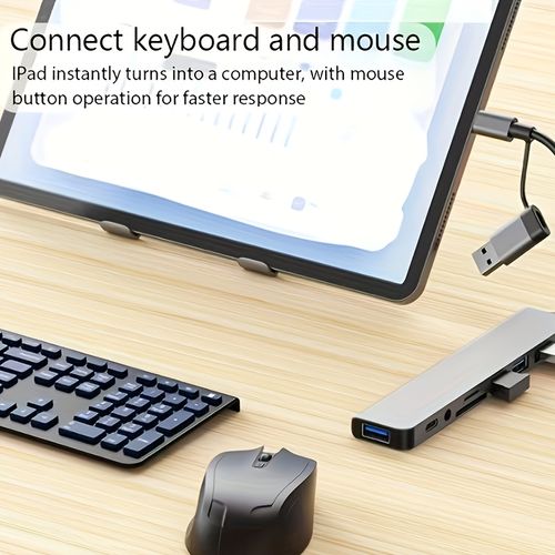 USB hub, a dual-purpose hub with USB and Type C interfaces, 8 port USB C hub, featuring USB 3.0, USB 2.0, Micro SD TF card reader, microphone audio and other interfaces, suitable for USB C hubs on laptops, MacBook Pro, iMac, iPad Pro and other