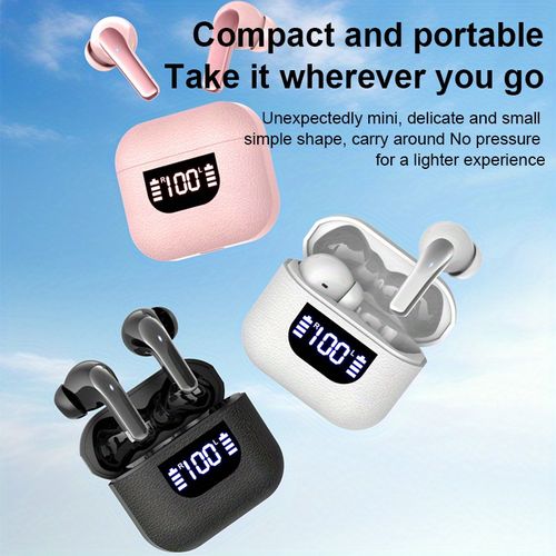 Wireless earphones, 5.3 wireless Bluetooth earphones, 13mm sound unit, 30-hour battery life, Type-C fast charging case, stereo wireless in-ear headphones, suitable for iPhone and Android devices, gaming, business and sports earbuds.